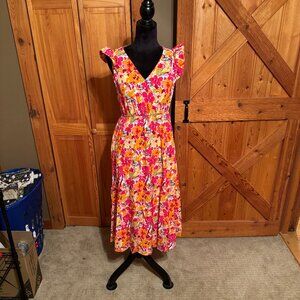 Womens Shein Frenchy Floral Midi Dress Size Small